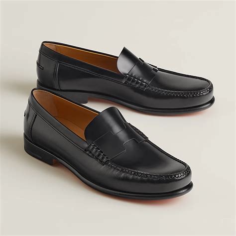 hermes loafers mens kennedy orange navy blue|hermes loafers men's.